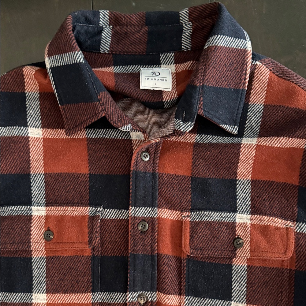 7 Diamonds Brown and Navy Flannel